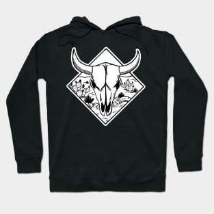 Steer Skull desert landscape Hoodie